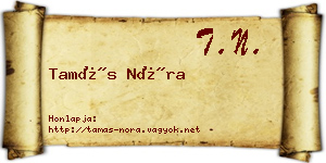 Tamás Nóra névjegykártya